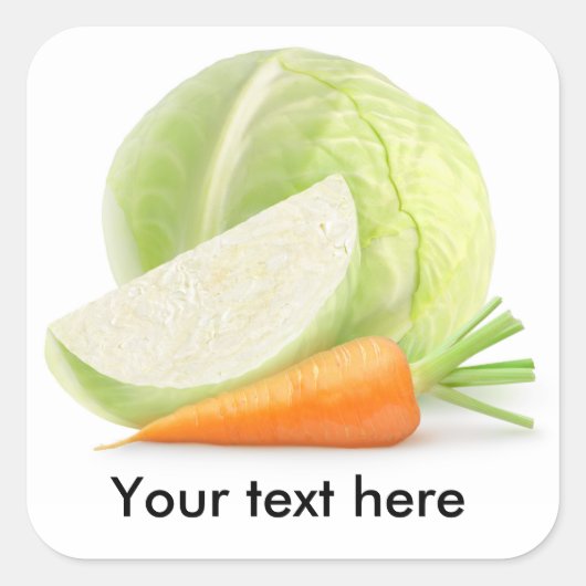 Kool en wortel vierkante sticker (Voorkant)