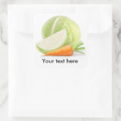 Kool en wortel vierkante sticker (Tas)