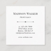 Kool- en zwarte handtekeningen, groot monogram vierkante visitekaartje (Achterkant)