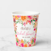 Kool fall bloemige waterverf chic bruidsmeisjesfee papieren bekers (Achterkant)