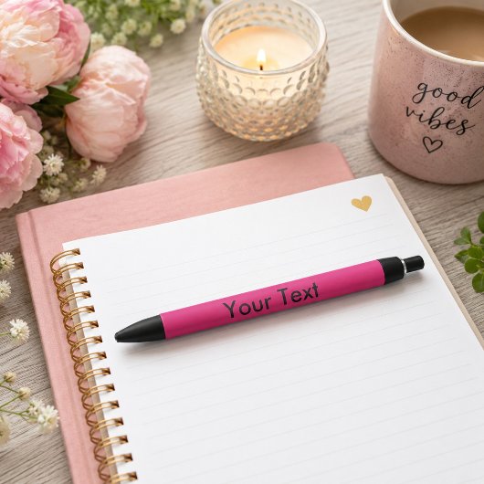 Kool felroze  zwarte inkt pen