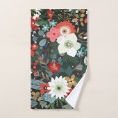 Kool Funky Kleurrijk Bloemend Dark Chic Modern Mod Bad Handdoek (Handdoek)