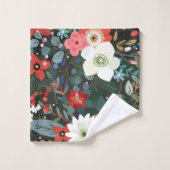 Kool Funky Kleurrijk Bloemend Dark Chic Modern Mod Bad Handdoek (Wasdoekje)