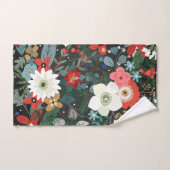Kool Funky Kleurrijk Bloemend Dark Chic Modern Mod Bad Handdoek (Handdoek)