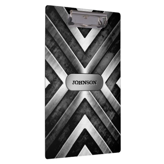 Kool geborsteld donker metaal staal Kijk Aangepast Klembord (Rechts)