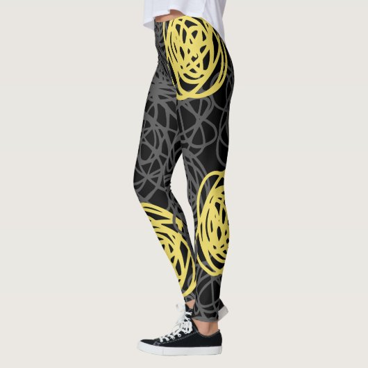 Kool, geel en zwart, modern leggings (Links)
