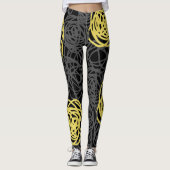 Kool, geel en zwart, modern leggings (Voorkant)
