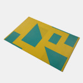 Kool Geometrisch Abstract Geel Teal Deurmat (Schuin)