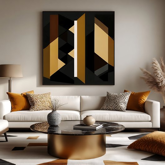 Kool Geometrisch Modern Minimalistisch Canvas Afdruk