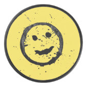 Kool Gevoelig Fijne glimlach gele zijde Hockey Puck (Voorkant)