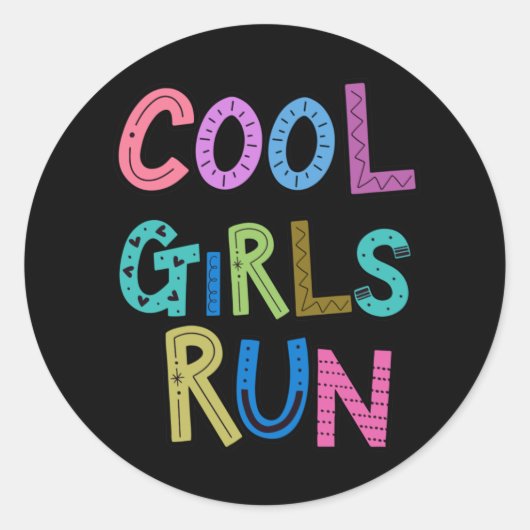 Kool Girls runners run Lover Womens Kinder Ronde Sticker (Voorkant)