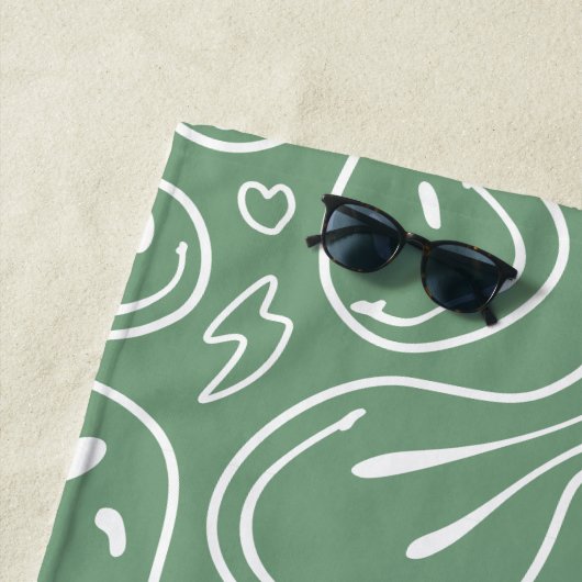 Kool glimlachend gezicht melting Smile Pattern Sag Strandlaken (In situ)