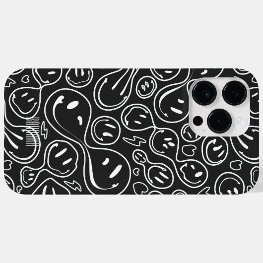Kool glimlachend gezichtsmelting Smile Pattern BW Case-Mate iPhone Case (Achterkant (horizontaal))