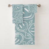 Kool glimlachend gezichtsmelting Smile Pattern Dus Bad Handdoek (Insitu)