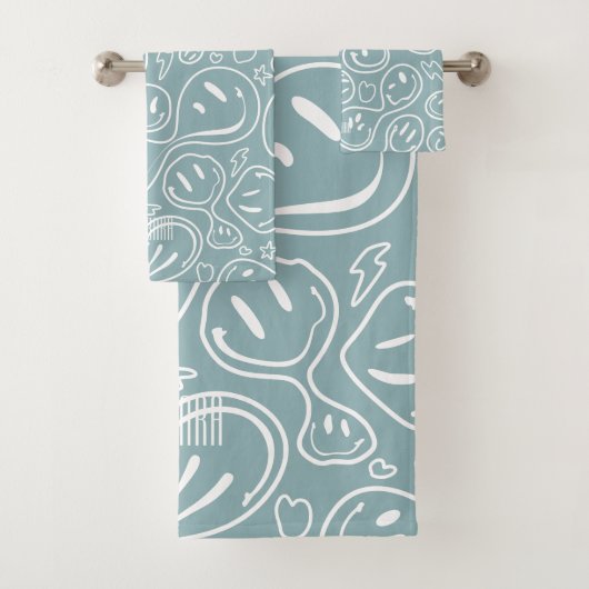 Kool glimlachend gezichtsmelting Smile Pattern Dus Bad Handdoek (Insitu)