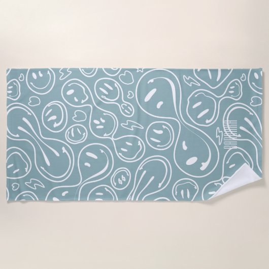 Kool glimlachend gezichtsmelting Smile Pattern Dus Strandlaken (Voorkant)