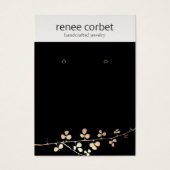 Kool Gold Branch Black Earring Display Holder Visitekaartje (Voorkant)