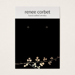 Kool Gold Branch Black Earring Display Holder Visitekaartje