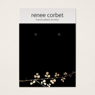 Kool Gold Branch Black Earring Display Holder Visitekaartje