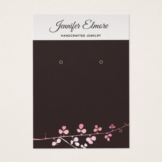 Kool Gold Branch Black Earring Display Holder Visitekaartje (Voorkant)