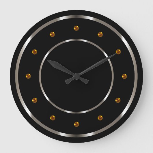 Kool Gold SIlver en zwart metallisch uiterlijk Grote Klok (Voorkant)