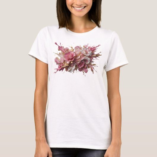 Kool Goud ABSTRACT ART Design T-shirt (Voorkant)