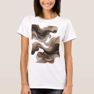 Kool Goud ABSTRACTE KUNST Artistiek Motief T-shirt