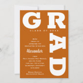 Kool GRAD Wit op Verbrand Oranje Afstudeerproject Aankondiging (Voorkant)