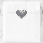 Kool Gray  Flowers Wedding Heart Seal Hart Sticker (Tas)