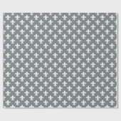 Kool Gray White Fleur de Lis Pattern Cadeaupapier (Vlak)