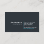 Kool, grijs, blauw en wit papier - Visitekaartje (Achterkant)