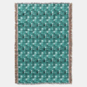 Kool Groen Weaved look Throw Blanket Deken (Voorkant Verticaal)