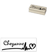 Kool hartslag hartlijn Aangepaste persoonlijke naa Rubberstempel (Gestempeld)