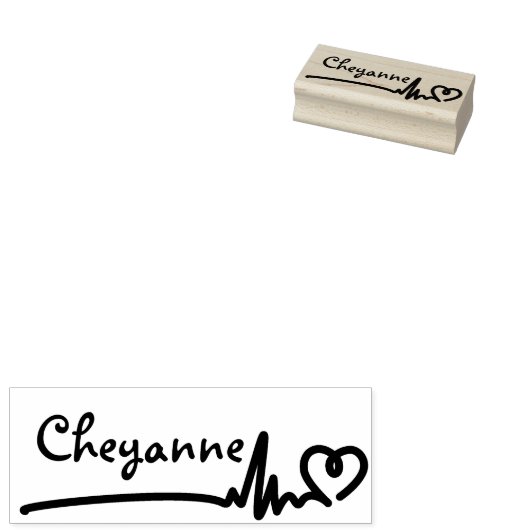 Kool hartslag hartlijn Aangepaste persoonlijke naa Rubberstempel (Gestempeld)