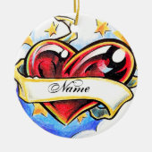 Kool Heart tattoo-versiering Keramisch Ornament (Voorkant)