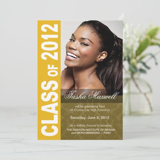 Kool, hippe eindexamenfoto-aankondiging 2012 aankondiging (Staand voorkant)