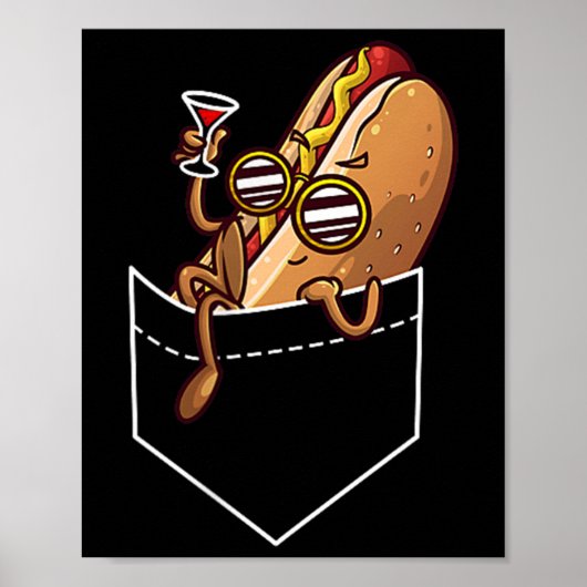Kool hot-dog design voor mannen Kinder Dish Hot Do Poster (Voorkant)