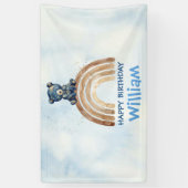 Kool Indigo Waterverf Beer Regenboog Spandoek (Verticaal)