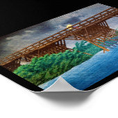 Kool-japanese regenbrug over Kawase art Poster (Hoek)