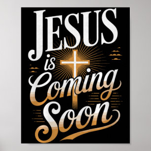 Kool Jesus Komt Soon Christelijke Kleding Premiu Poster
