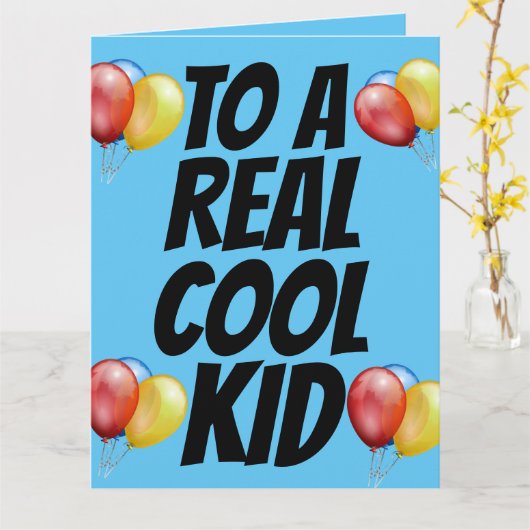 KOOL KIND BIRTHDAY BALLOONS KAARTEN (Gele Bloem)