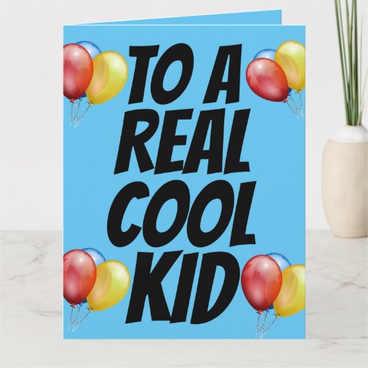KOOL KIND BIRTHDAY BALLOONS KAARTEN (Voorkant)