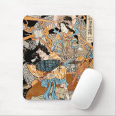 Kool klassieke japanse houtslijpkunst muismat (Met muis)