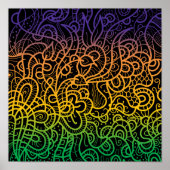 Kool kleurige regenbooghandleiding getekende doodl poster (Voorkant)