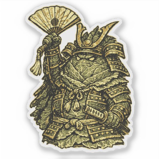 Kool Kolonel — Grappige Groente Commandant  Sticker (Voorkant)