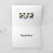 Kool Labradors Beach Party Cartoon Hartelijk dank Bedankkaart (Binnen)