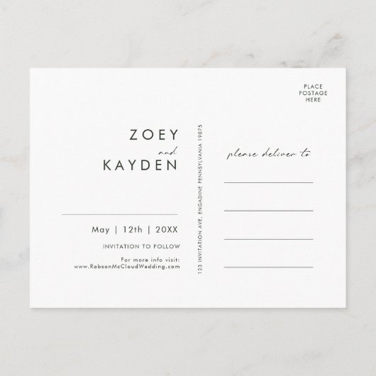 Kool Land Zonnewiel Lichtgeel Save The Date Uitnodiging Briefkaart (Achterkant)