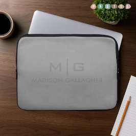 kool leigrijs zilver metaalachtig grafiet laptop sleeve