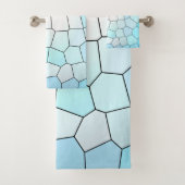 Kool Light Blue Mosaic Pattern-ontwerp Bad Handdoek (Insitu)