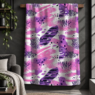 Kool Luipaard Tijger Heet Roze Magenta Deken Kunst